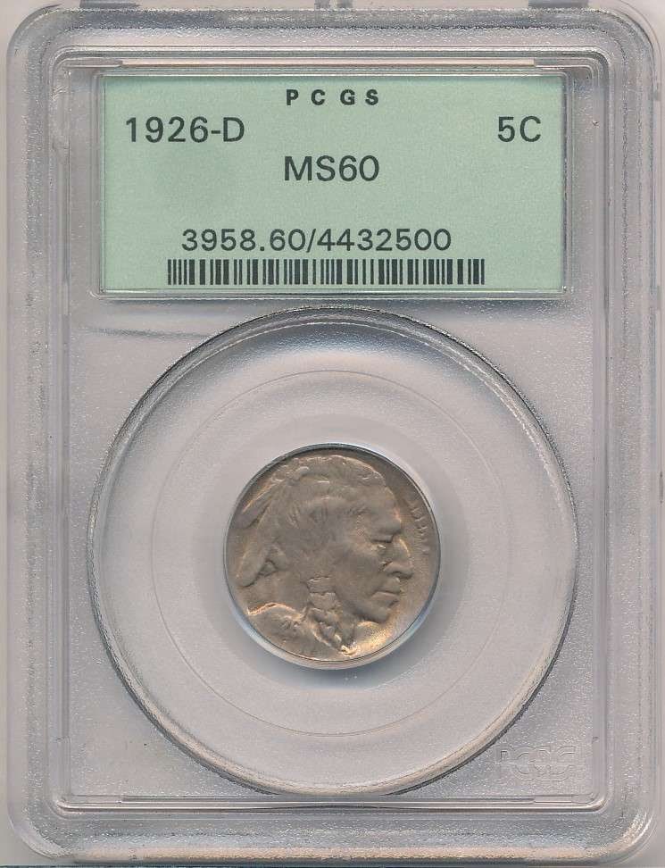 1926-D Buffalo Nickel PCGS MS60 OGH (1 of 4)