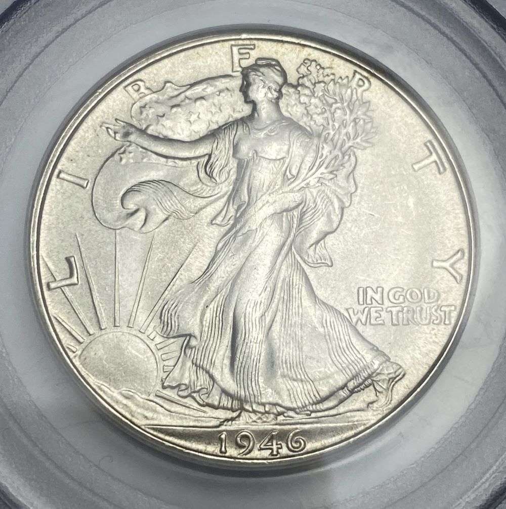 1946-S Walking Liberty Silver Half Dollar PCGS MS65+: This auction is proud to present a massive slabbed consignment! This consists of complete, and/or near complete sets of: Buffalo Nickels, Walking Liberty Half Dollars, Morgan Silver Dollars and Peace 