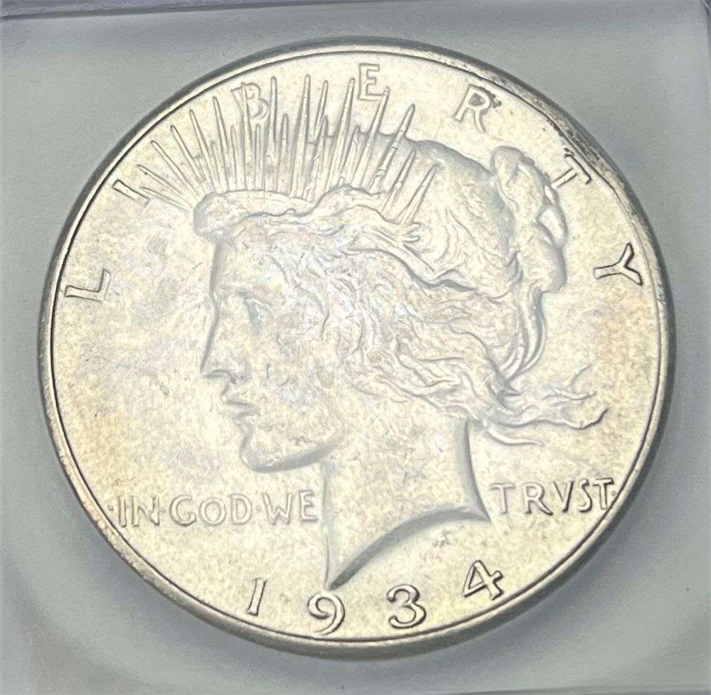 1934-S Peace Silver Dollar ICG AU53 (1 of 4)
