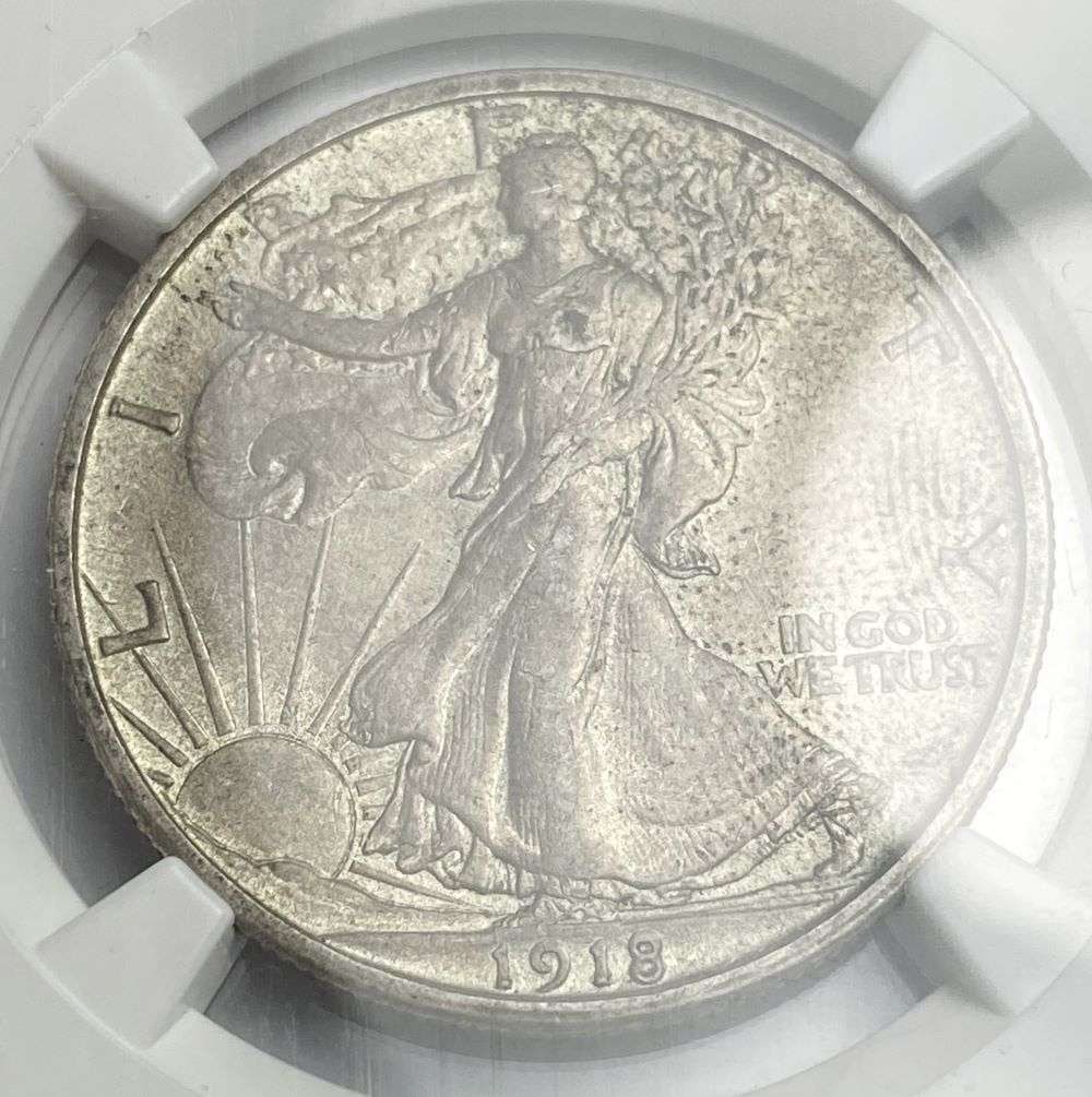 1918-S Walking Liberty Silver Half Dollar NGC AU55 (1 of 4)