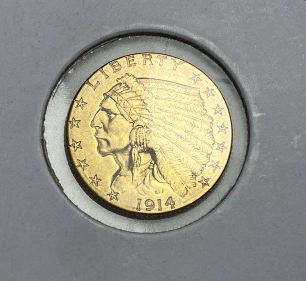 1914-D Gold $2.50 Indian Head MS62 (1 of 2)