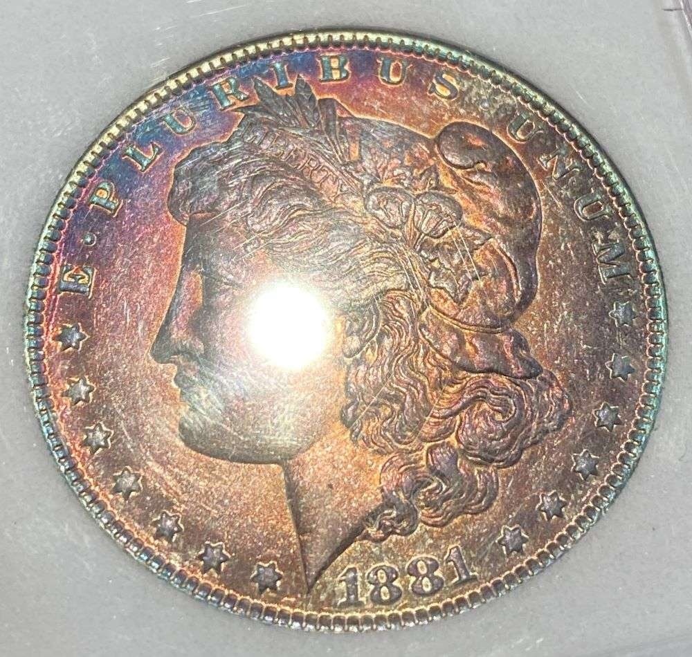 Monster Color 1881-O Morgan Silver Dollar MS63+ (1 of 5)