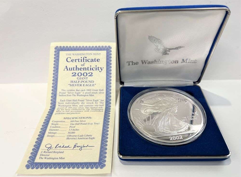 Giant Half Pound 2002 American Eagle Design Proof .999 Silver (1 of 6)