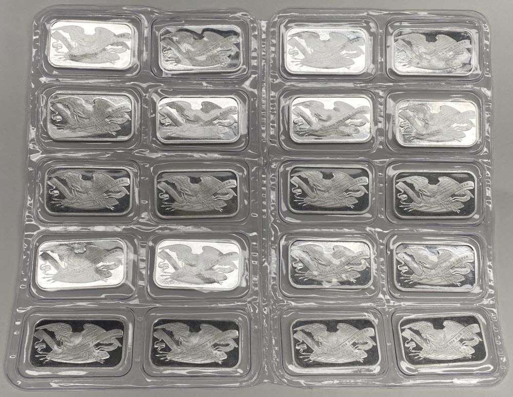 (20) SilverTowne Retro Eagle 1 ozt .999 Silver Bars (1 of 4)