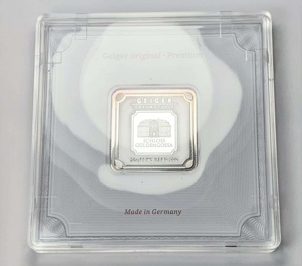 Geiger Edelmetalle 20g .999 Silver Bar: Winner shall receive the exact bar shown here. (BD/B)