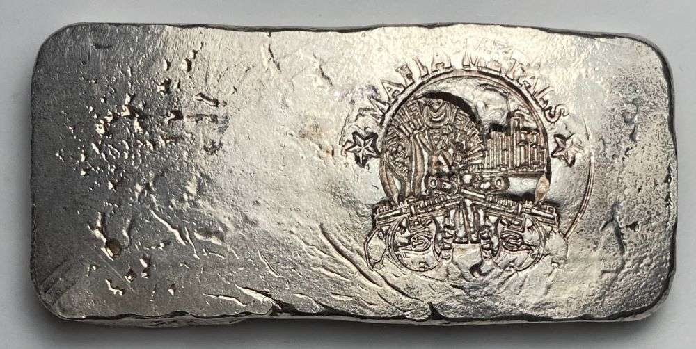 Rare! Poured Mafia Metals 3 ozt .999 Silver Bar (1 of 6)