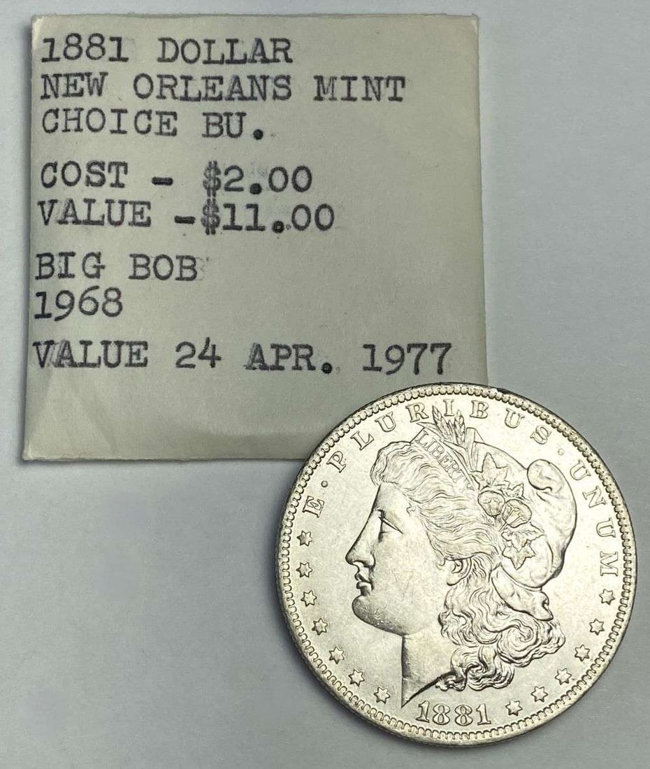 Pedigree 1881-O Morgan Silver Dollar Choice BU (Cost $2.00 in 1968) (1 of 3)