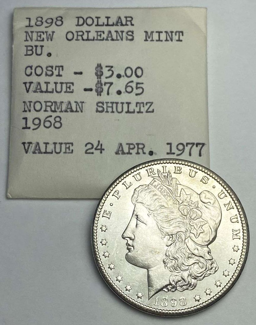Pedigree 1898-O Morgan Silver Dollar Mint BU (Cost $3.00 in 1968) (1 of 3)