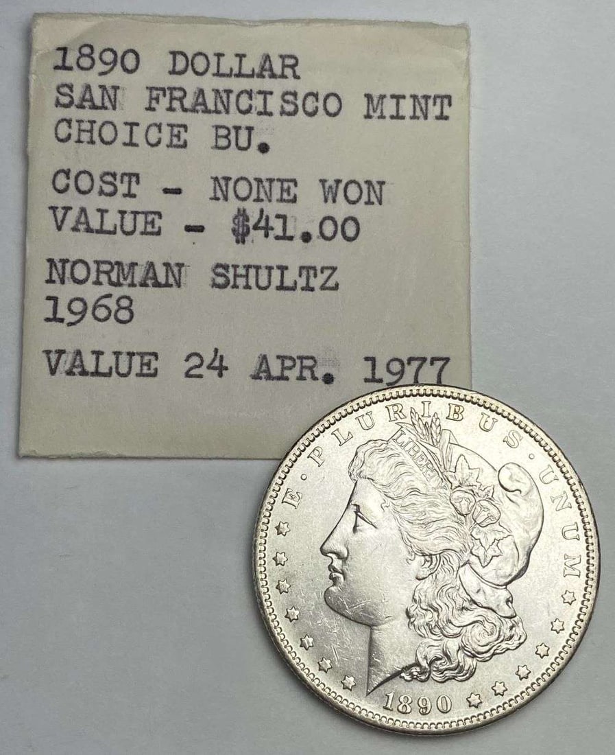 Pedigree 1890-S Morgan Silver Dollar Choice BU (1 of 3)