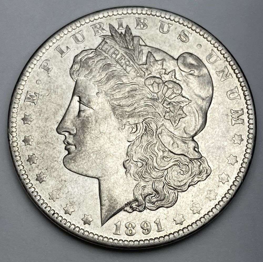 1891-O Morgan Silver Dollar AU50 (1 of 2)
