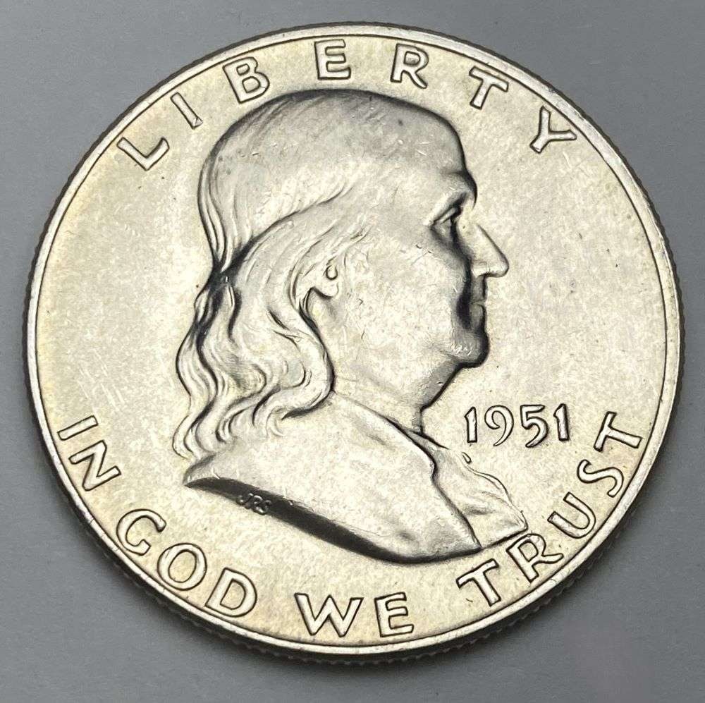 1951-D Franklin Silver Half Dollar MS63 (1 of 2)
