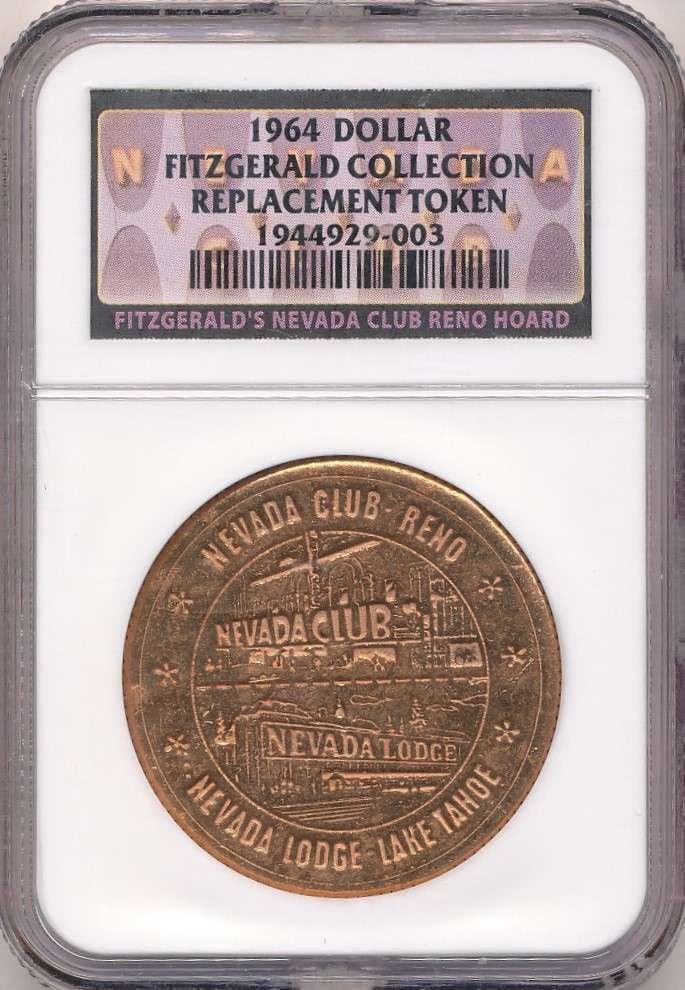 1964 Dollar Fitzgerald Collection Replacement Token NGC: Winner shall receive the exact coin shown here. (CD/B)