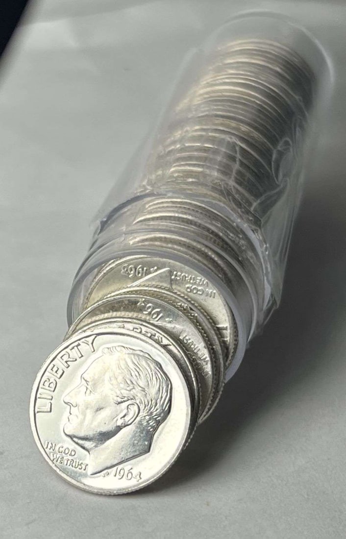 Roll (50) Mixed Date Mint Condition 90% Silver Roosevelt Dimes (1 of 3)