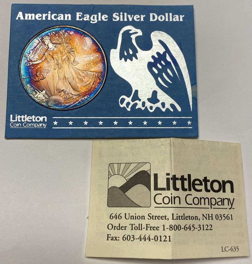 Amazing, Stunning Color 1996 American Silver Eagle (1 of 3)