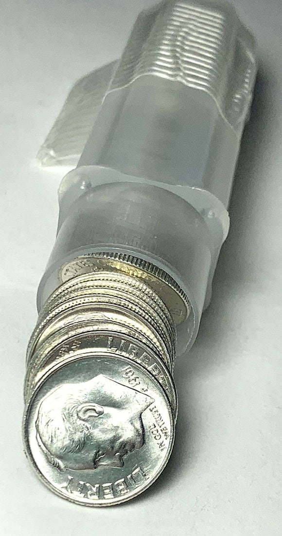 Roll (50) 1961 Mint Condition Silver Roosevelt Dimes (1 of 3)