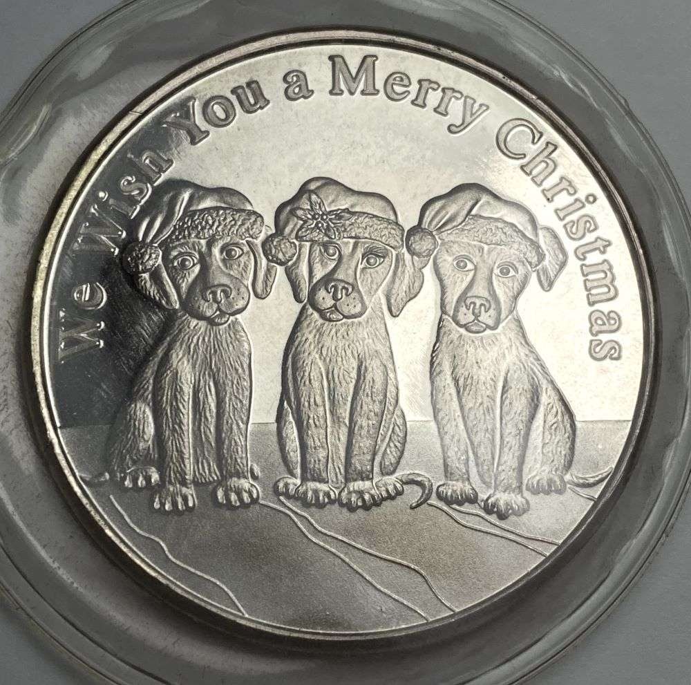 2008 We Wish You A Merry Christmas 1 ozt .999 Silver: Winner shall receive the exact coin shown here. (RR/B)