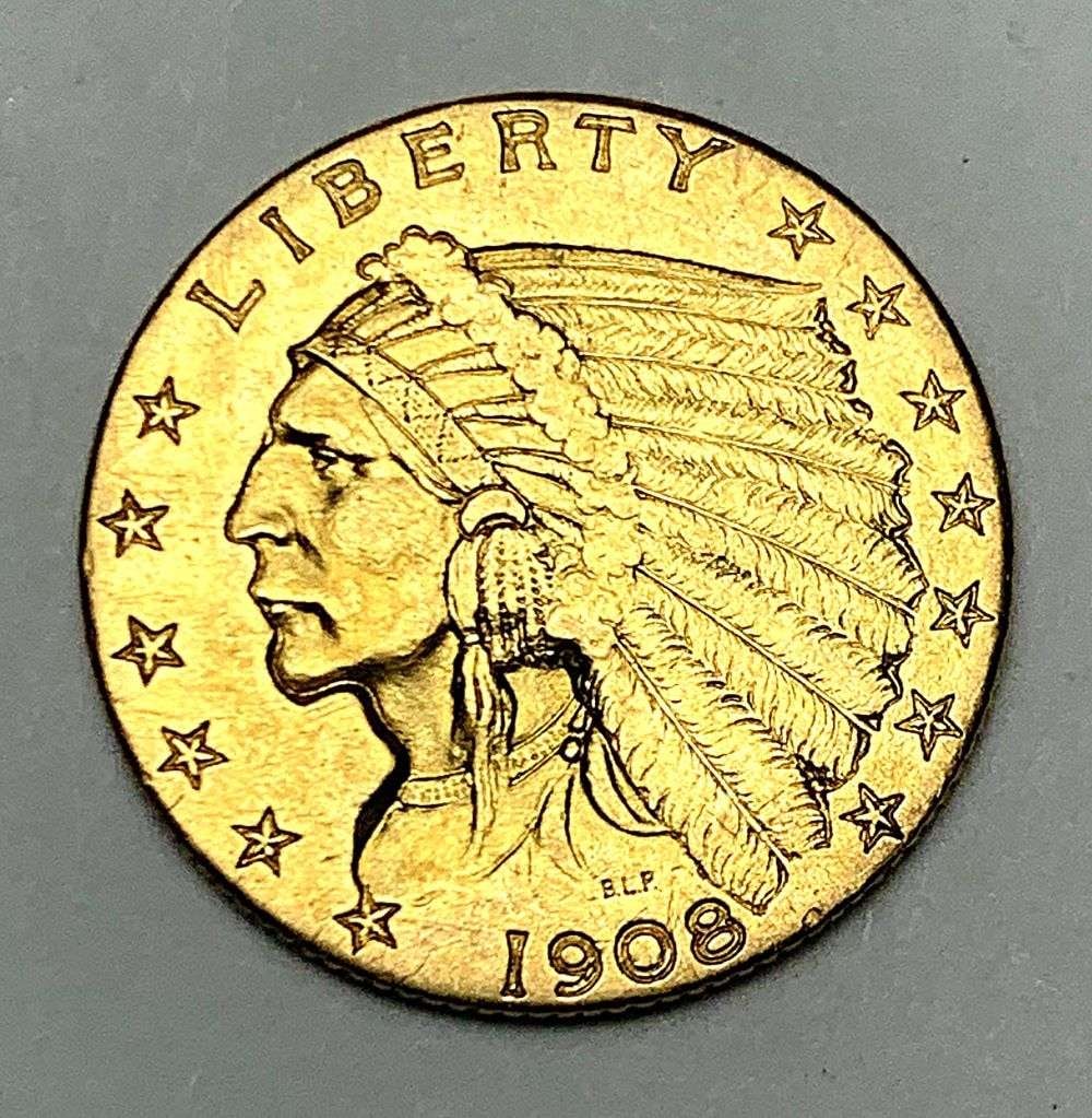 1908 Gold $2.50 Indian Head MS62 (1 of 2)