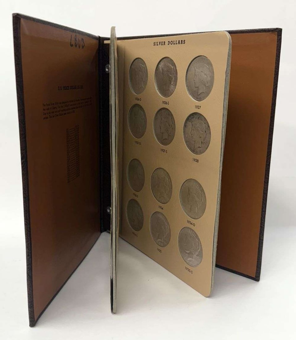 Last Minute! Complete 1921-1935-S Peace Silver Dollar Album Circulated-MS64 (24-coins) (1 of 20)