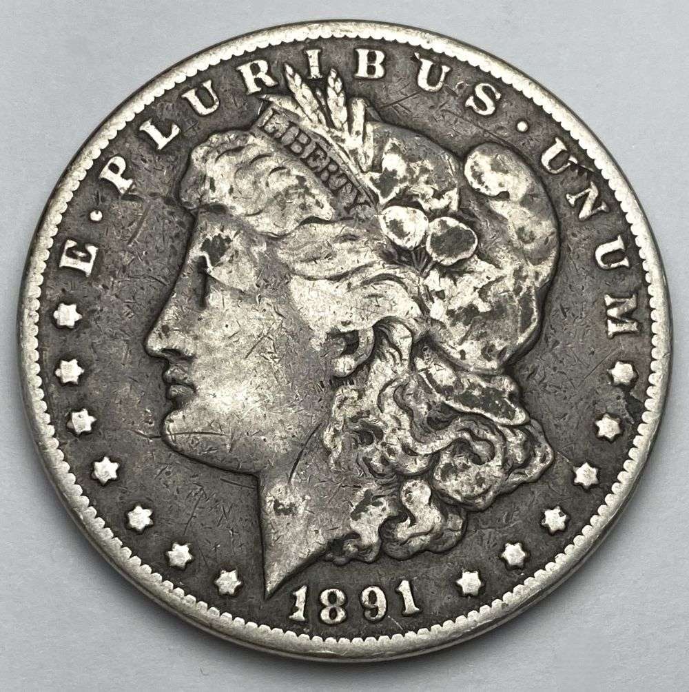 1891-CC Morgan Silver Dollar VF (1 of 2)