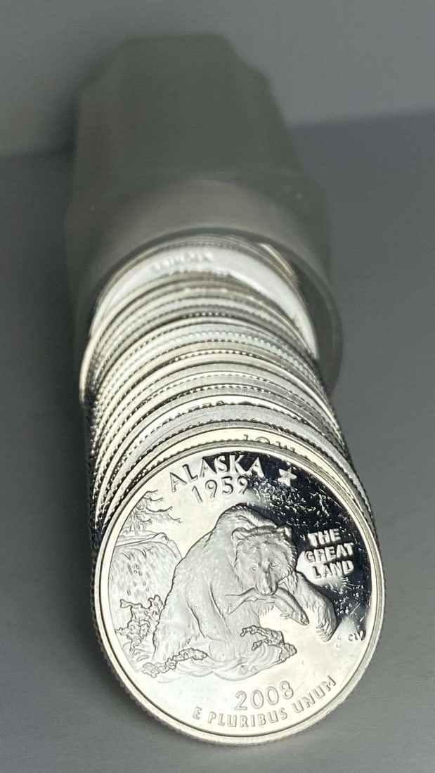 Roll (40-coins) Flashy Proof 90% Silver State Quarters (1 of 4)