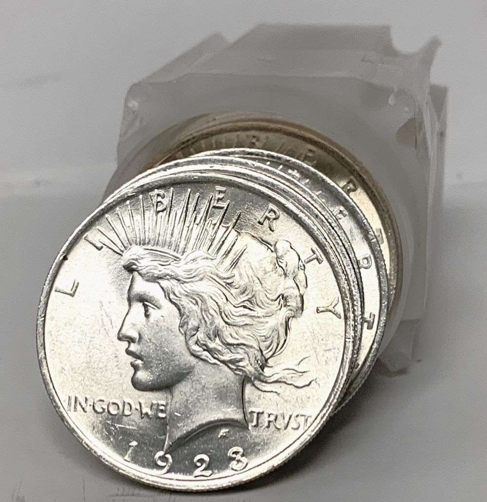 Roll (20-coins) 1923 Peace Silver Dollar BU (1 of 3)