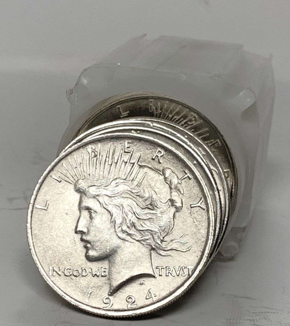 Roll (20-coins) 1924 Peace Silver Dollar BU (1 of 3)