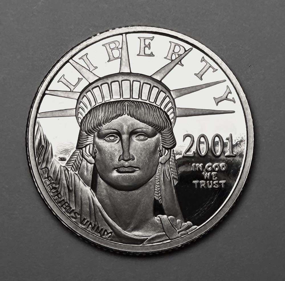 2001-W American $25 Eagle .9995 Platinum 1/4th ozt: Winner shall receive the exact coin shown here. (CD/UTI)