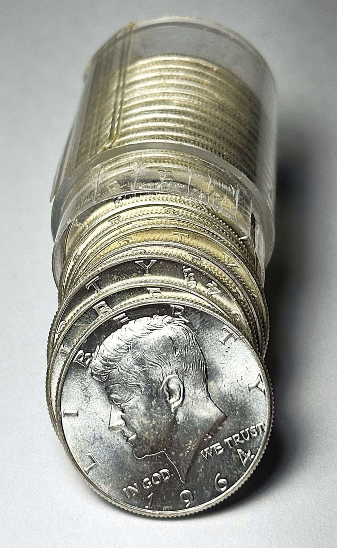 Roll (20-coins) 1964 BU Kennedy Silver Half Dollars (1 of 3)