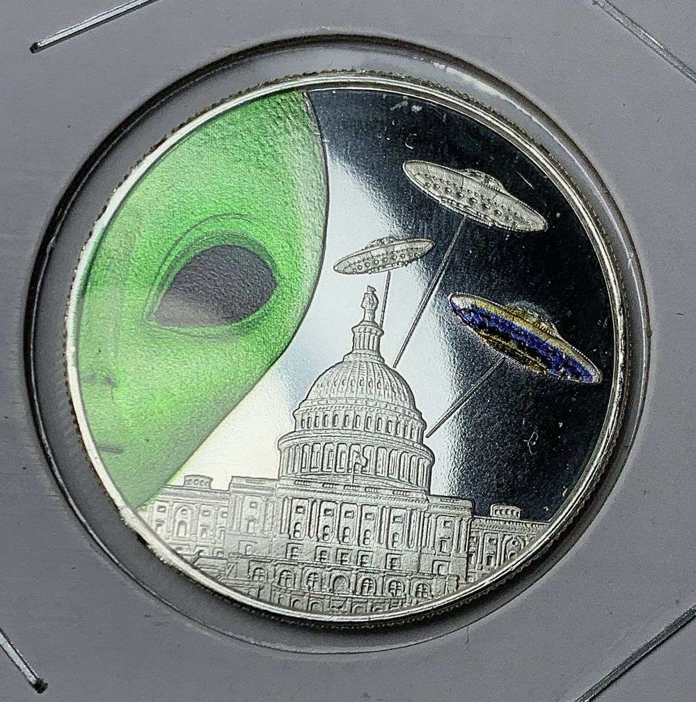 The Aliens Are Coming Proof 1 ozt .999 Silver: Winner shall receive the exact coin shown here. (HN/B)