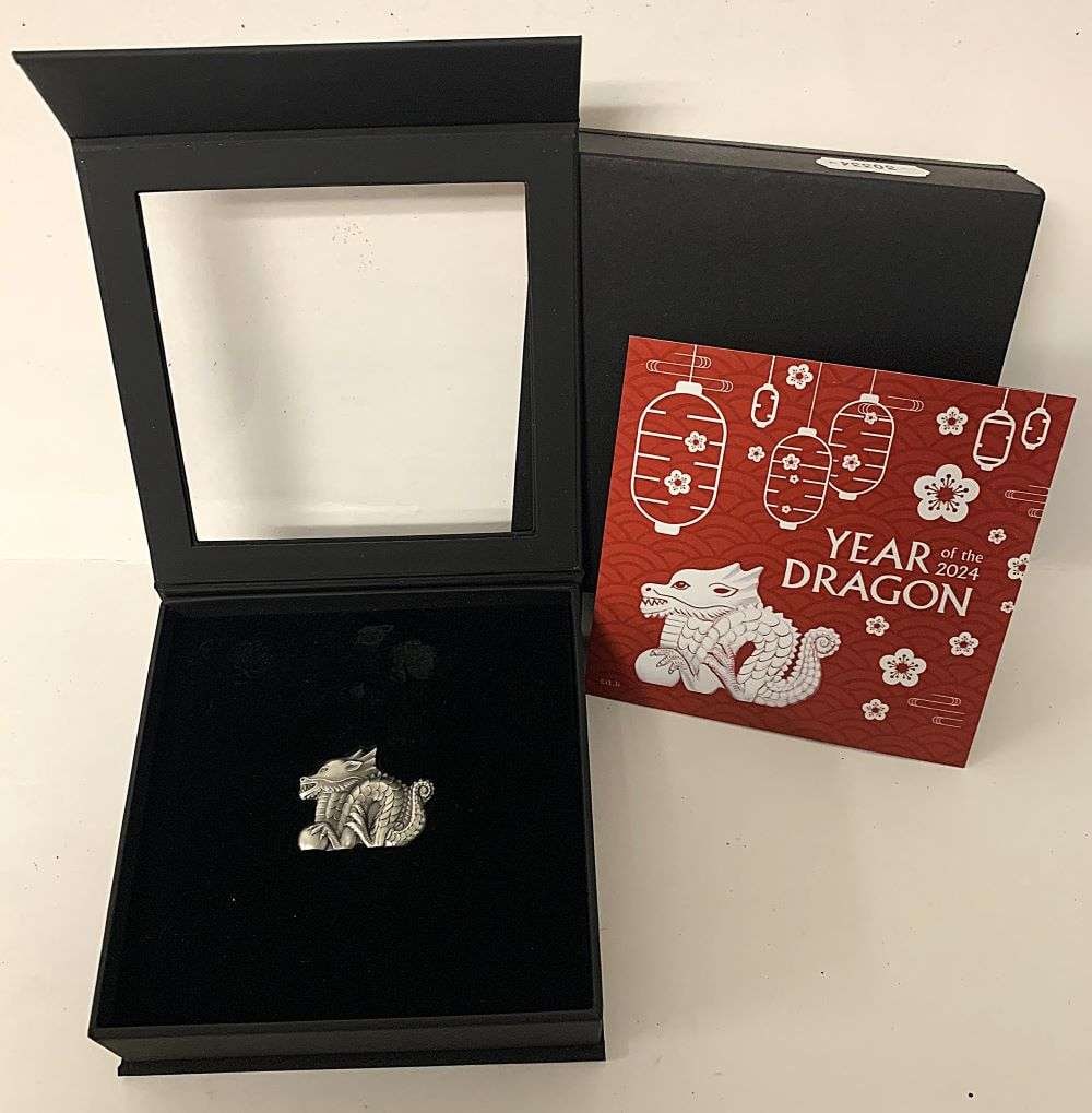 2024 Mongolia 1000 Togrog Great Silver Dragon 1 ozt .999 Silver: Winner shall receive the exact item shown here. (HN/UR)