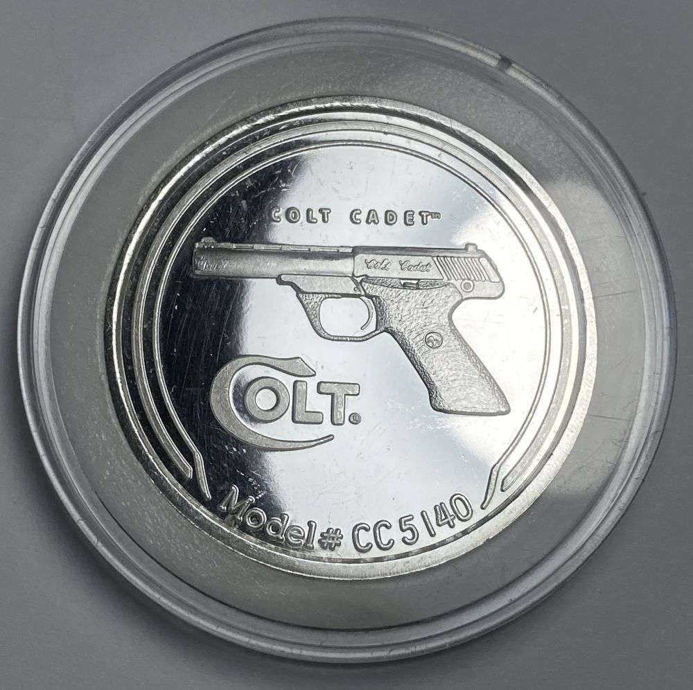Colt Gun Model #CC5140 Proof 1 ozt .999 Silver: Winner shall receive the exact coin shown here. (RR/B)