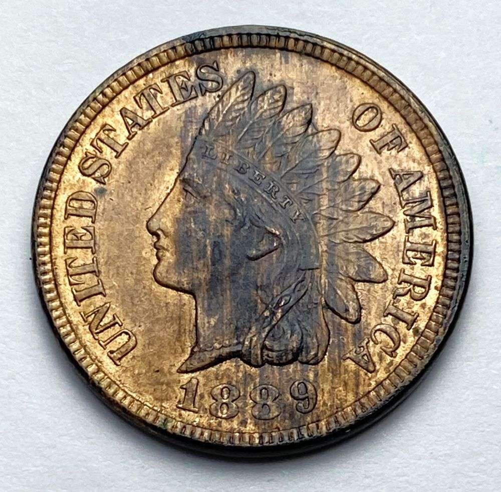 1889 Indian Head Cent MS64 Details (1 of 8)
