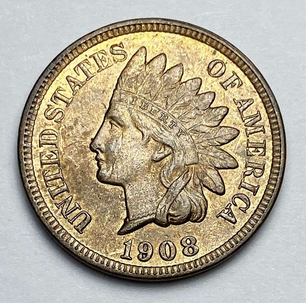 1908-S Indian Head Cent MS62 Details (1 of 8)