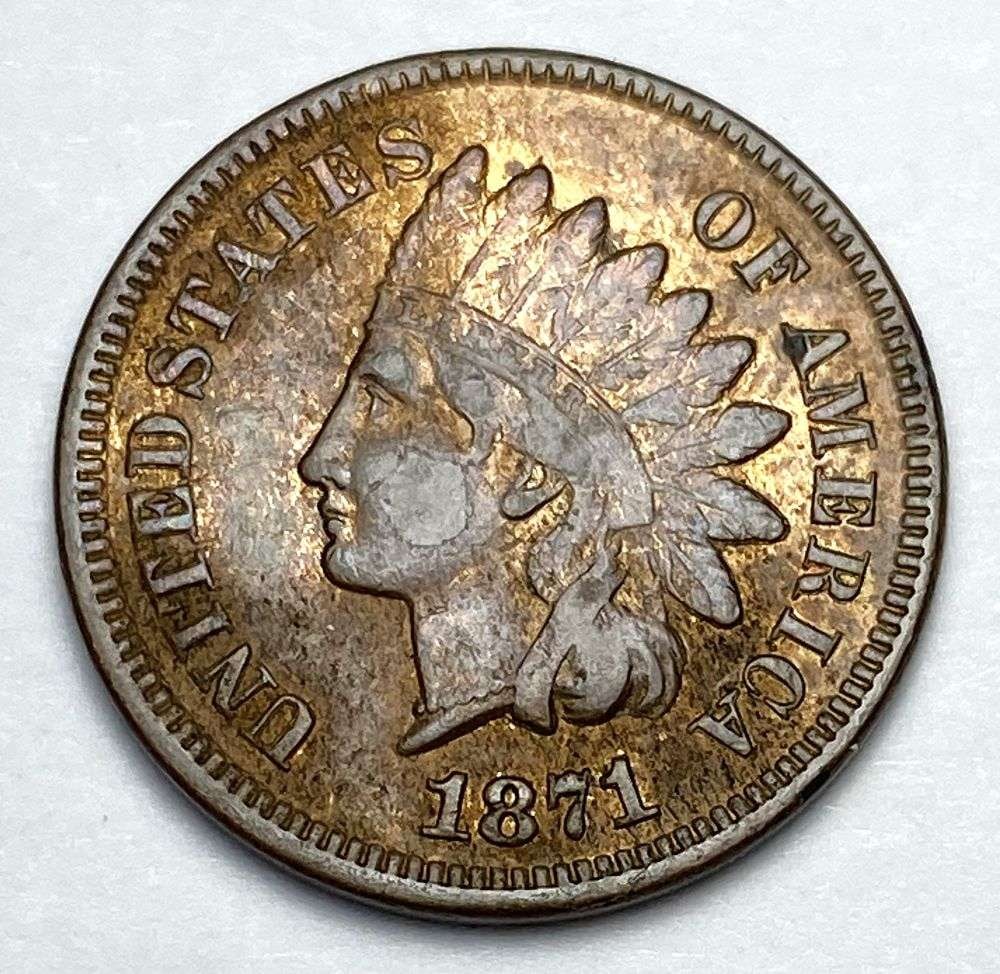 1871 Indian Head Cent MS64 Details (1 of 8)