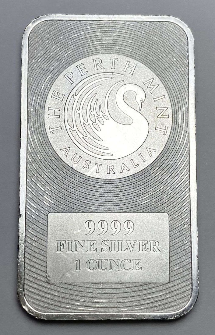 The Perth Mint Australia 1 ozt .9999 Silver Bar: Winner shall receive (1) bar precisely resembling the one shown here. (RR/B)