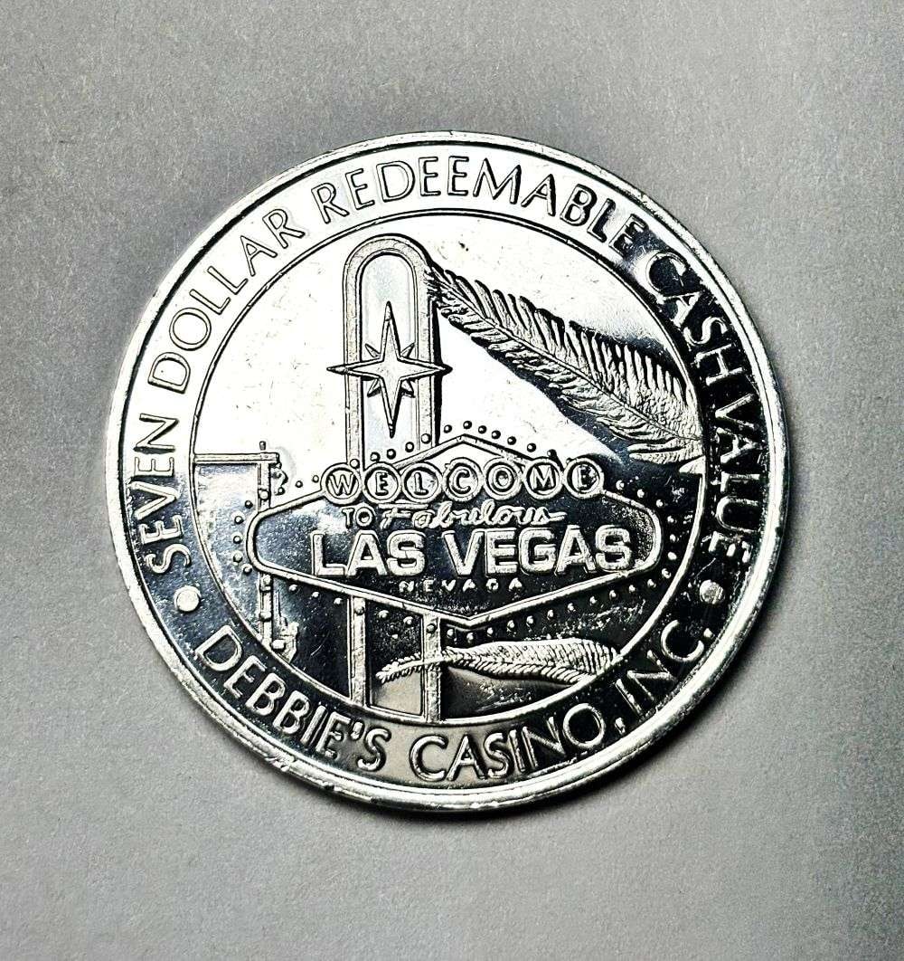 Las Vegas Debbie's Casino Token Proof .999 Silver: Winner shall receive the exact coin shown here. (HN/B)