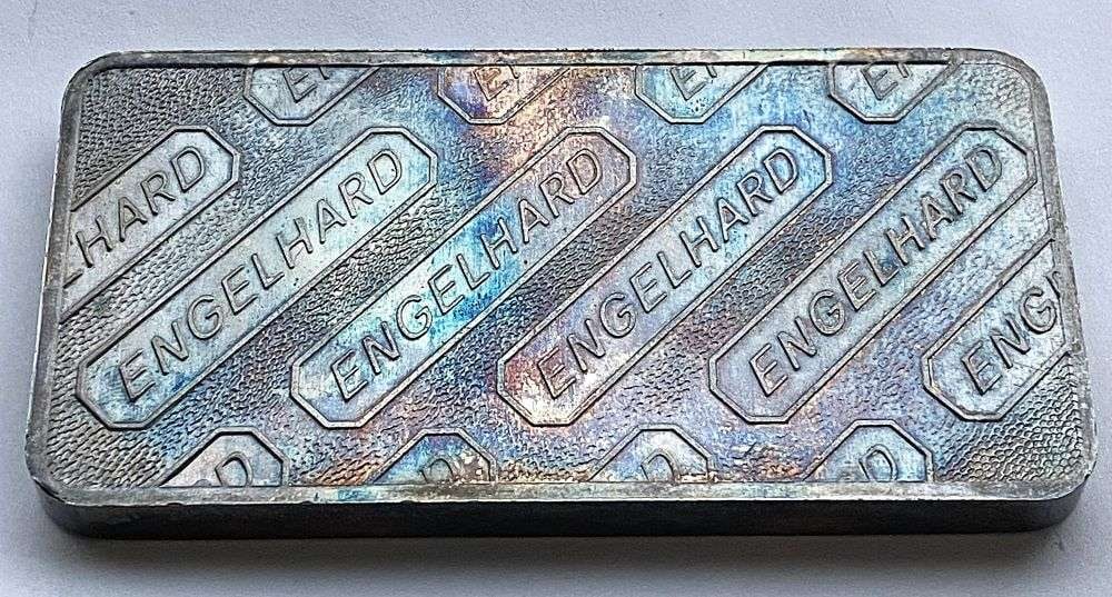 Toned Engelhard 10 ozt .999 Silver Bar (1 of 6)