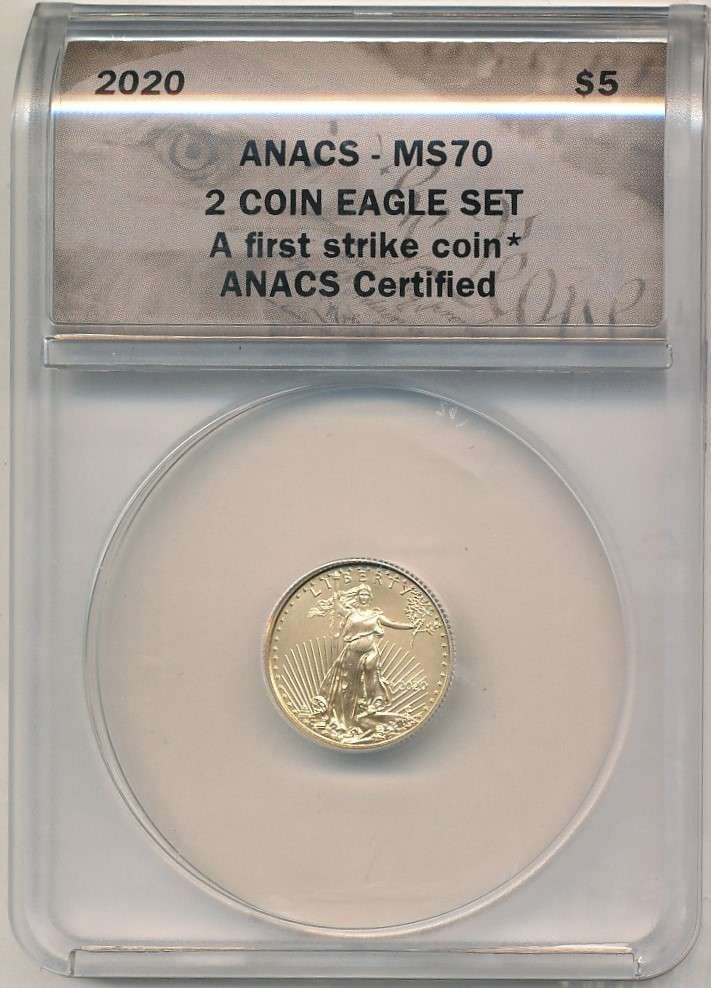 2020 American $5 Gold Eagle 1/10th ozt ANACS MS70 First Strike (1 of 4)
