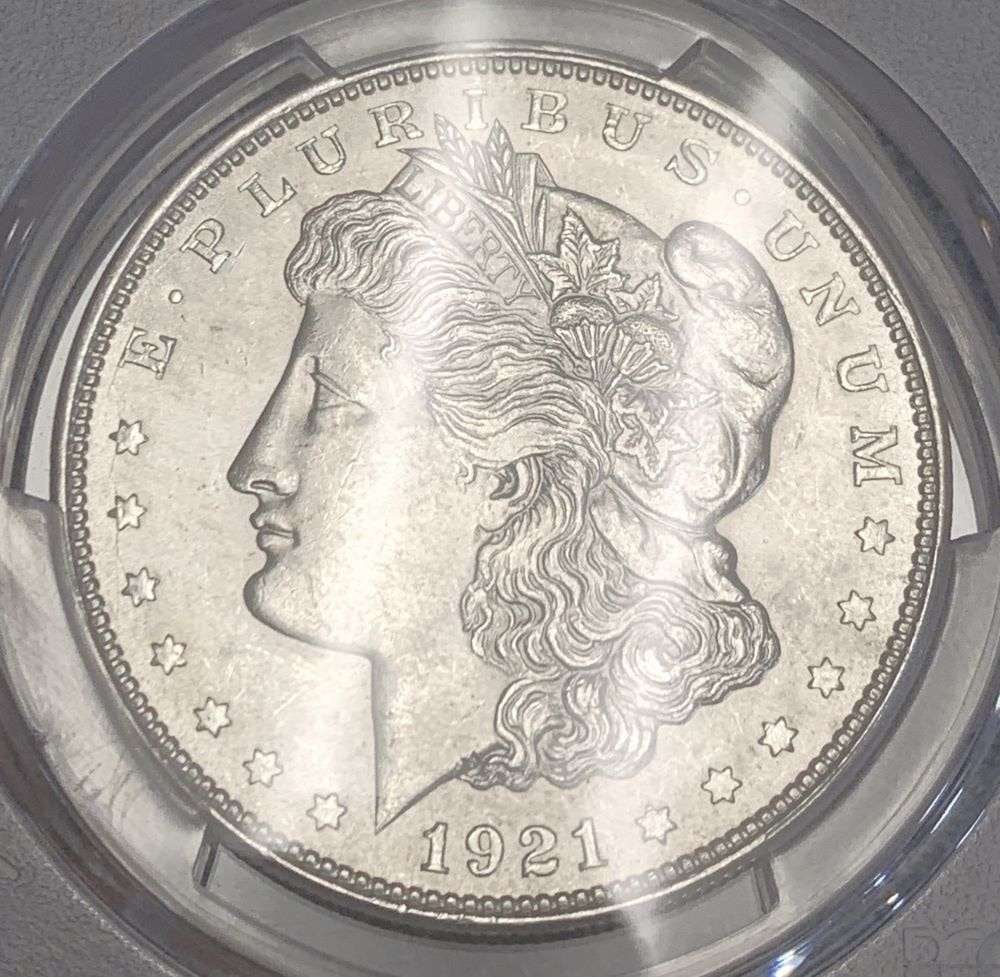 1921 Morgan Silver Dollar PCGS MS62 Pitted Reverse Hot 50 (1 of 4)