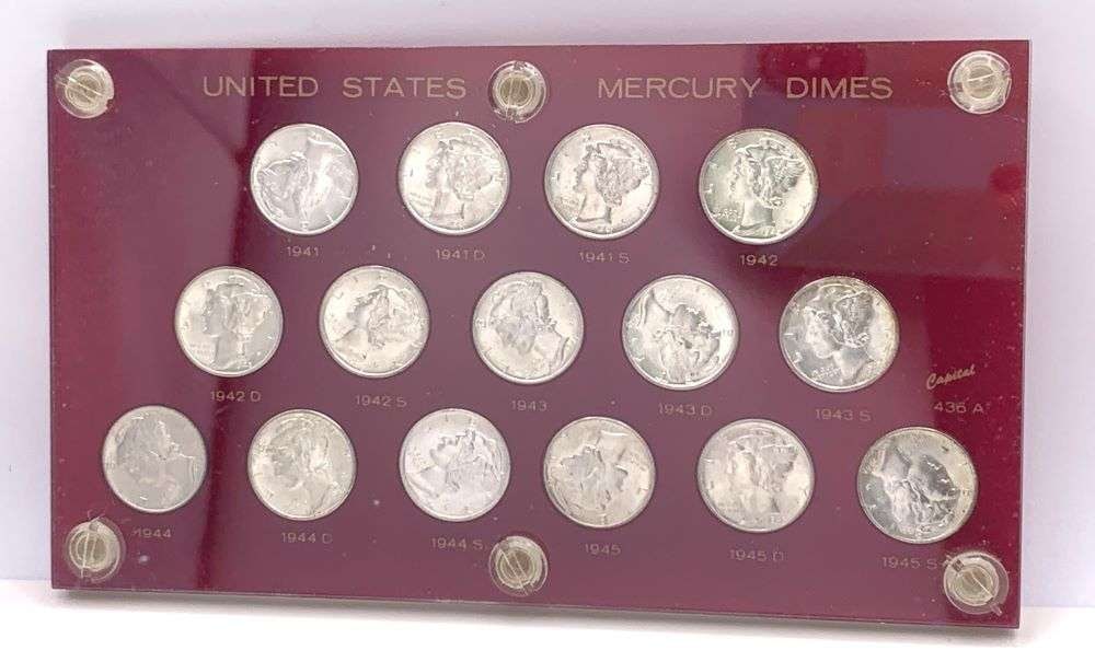 1941-1945-S High Grade Mercury Dime Set (15-coins) (1 of 10)