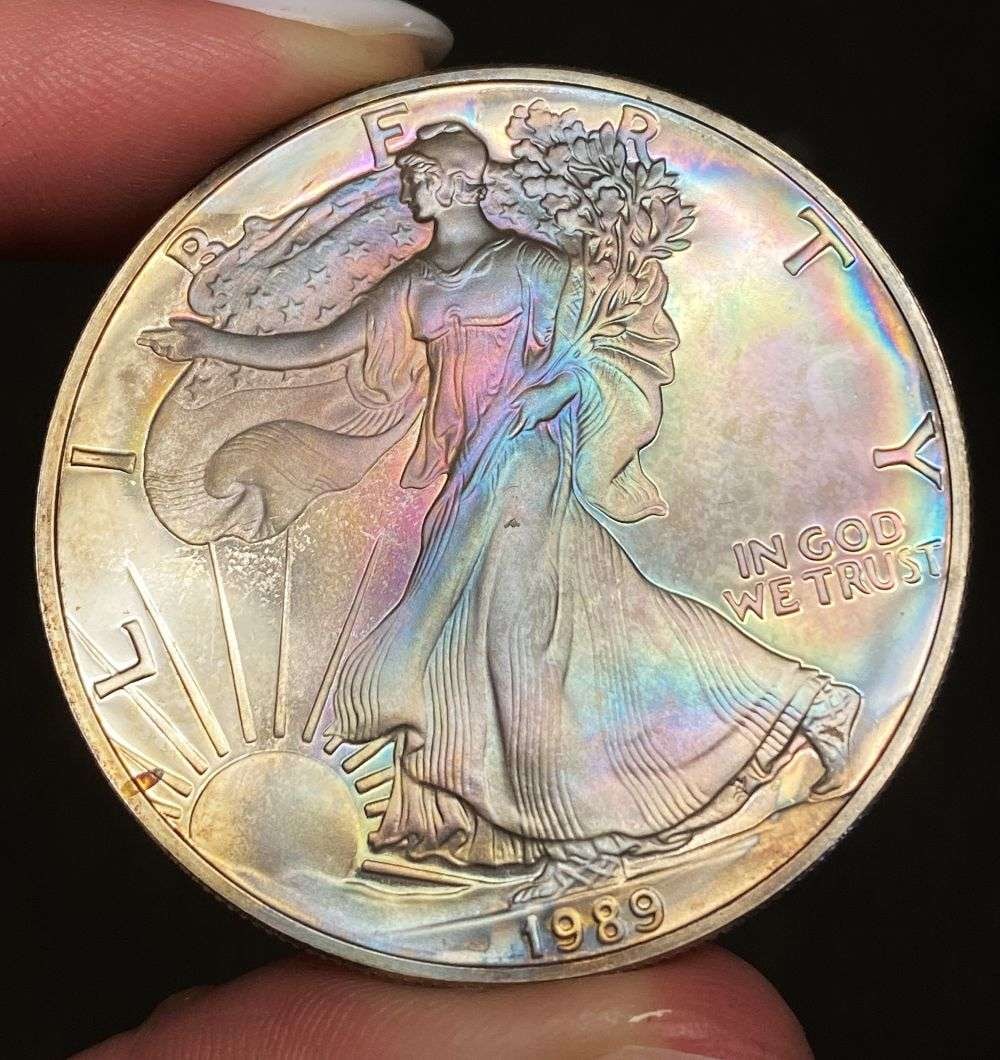 Monster Rainbow 1989-S Proof American Silver Eagle OGP (1 of 5)