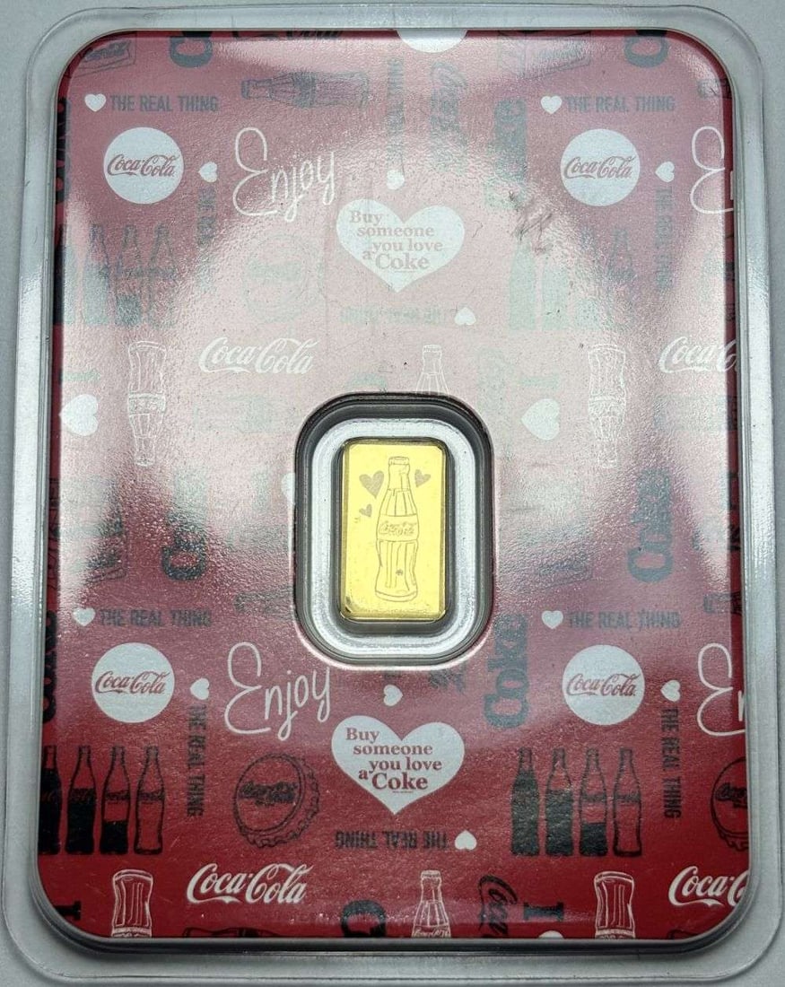 Limited Coca-Cola 0.5g .9999 Gold Bar: Winner shall receive (1) bar precisely resembling the one shown here. (HN/TVC=B)
