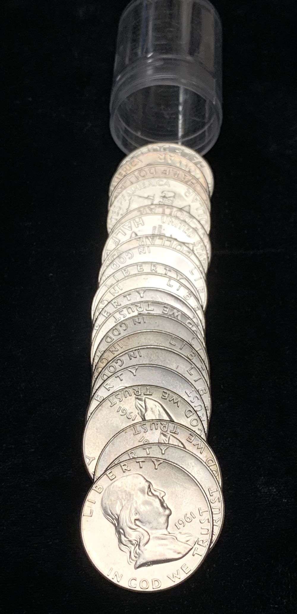 Roll (20-coins) 1961 Franklin Silver Half Dollar BU (1 of 3)