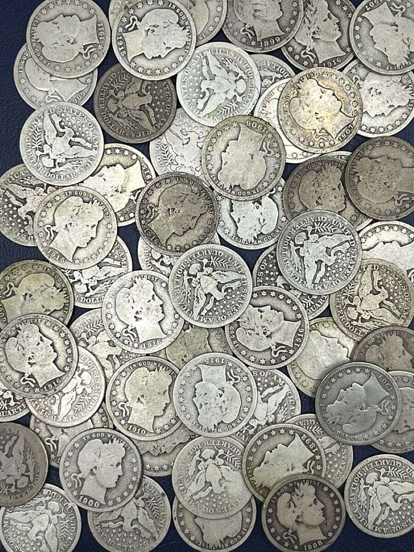 $100 Face Value 90% Silver Barber Quarter (400-coins) (1 of 1)