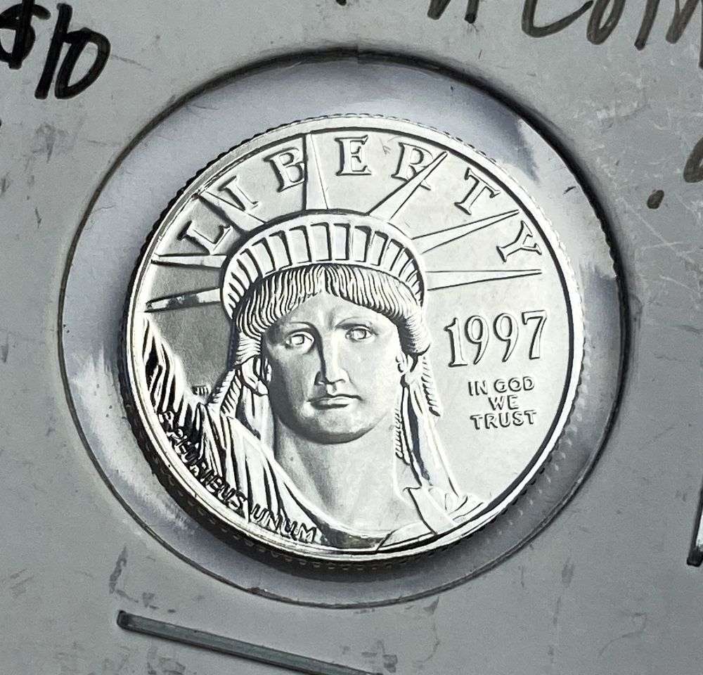 1997 United States $10 Eagle .9995 Platinum 1/10th ozt (1 of 2)