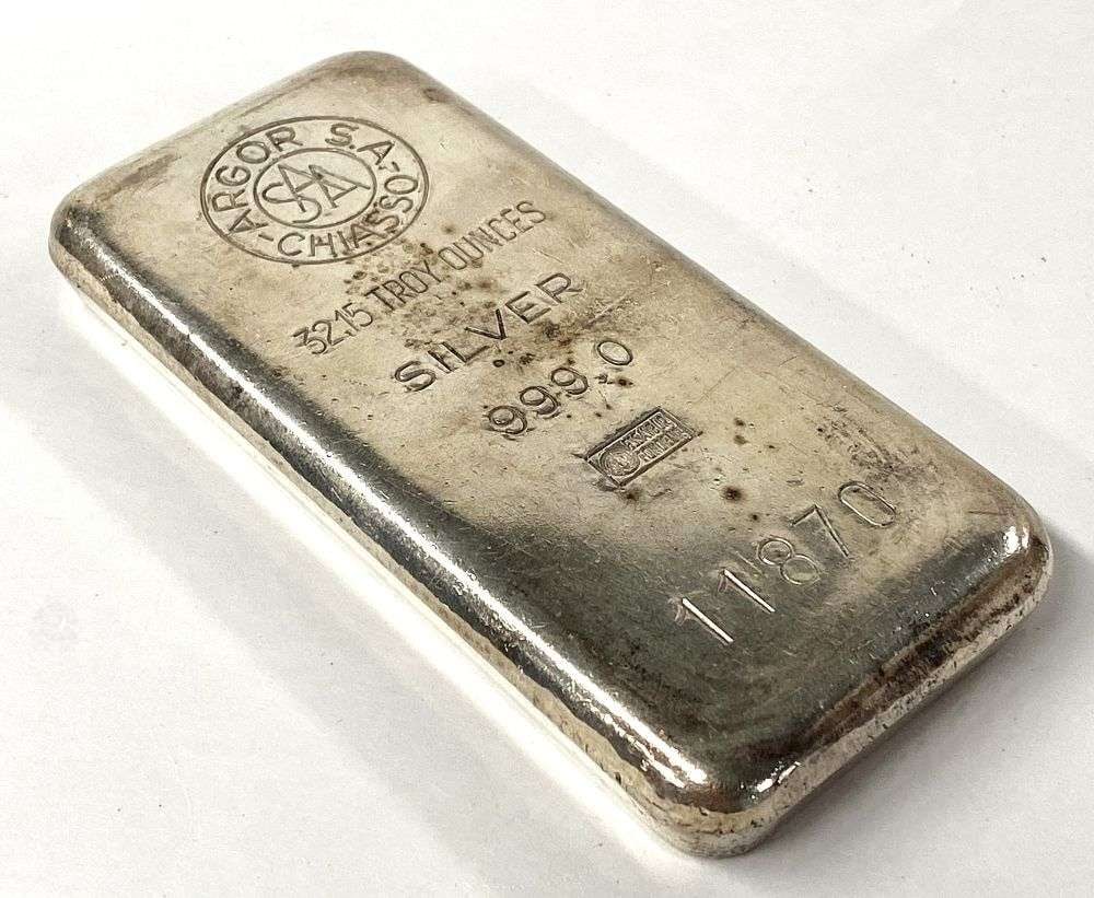 Argor S.A. Chiasso 32.15 ozt .999 Silver Bar: Winner shall receive the exact bar shown here. (RR)