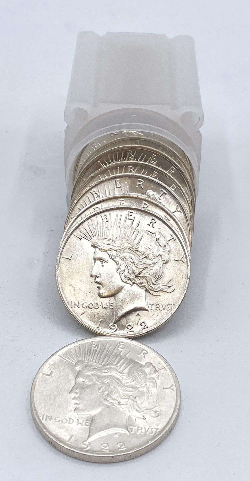 Very Fresh! Roll (20-coins) 1922 Peace Silver Dollar BU (1 of 3)