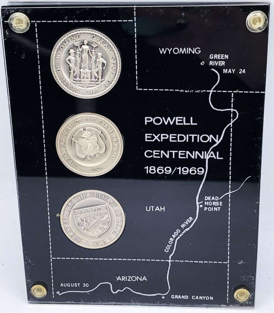 Rare! 1969 Powell Expedition Centennial 2.745 ozt Silver Set (3-coins) (1 of 11)