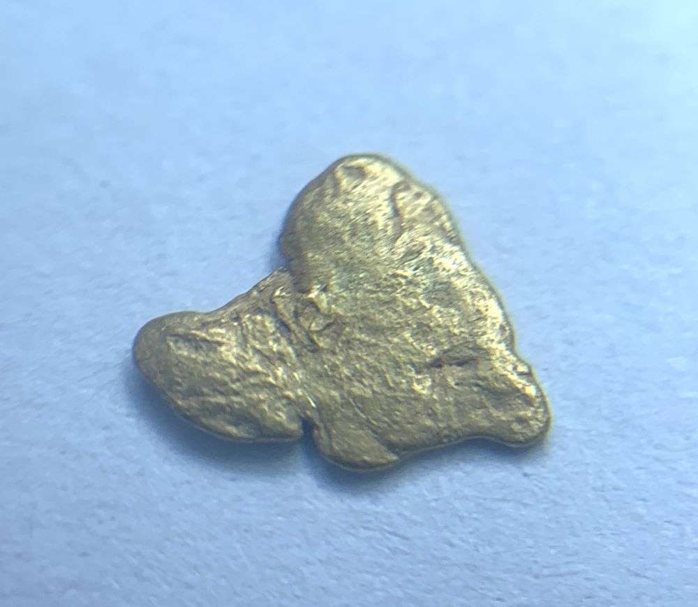 California Gold Rush Gold Nugget 4 Grains: These gold nuggets were panned a generation ago by a lonely miner in northern California. The claim is that these nuggets are almost 24 karat. Winner shall receive the exact item shown here. (BD/B)