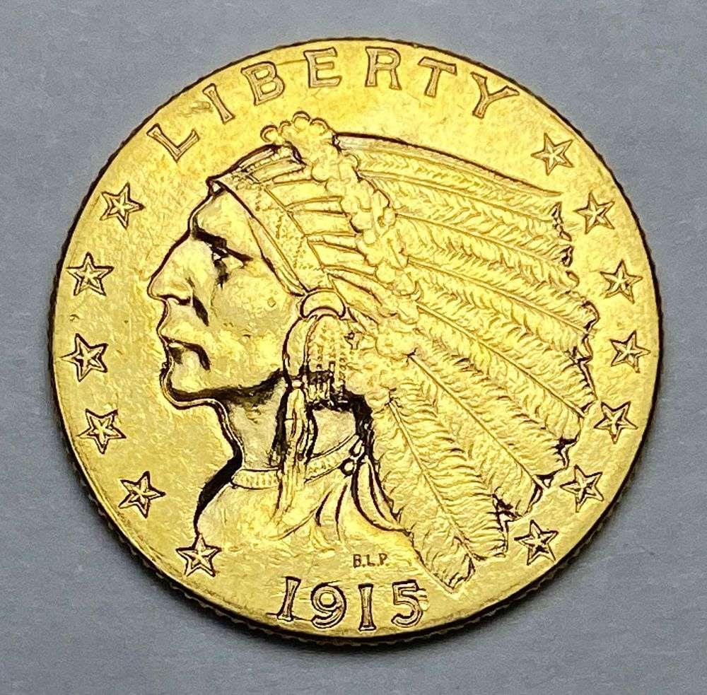 Last Minute! 1915 Gold $2.50 Indian Head MS62 Details (1 of 3)